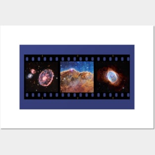 NASA JWST images in the form of the filmstrip Posters and Art